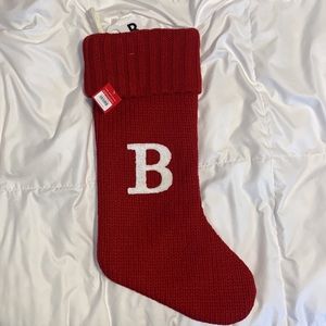 B Initial Christmas Stocking NWT
